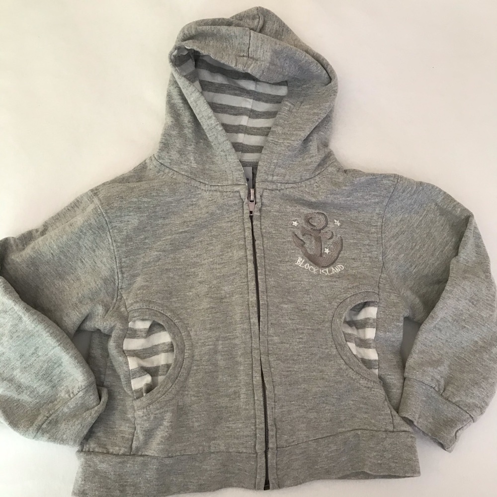 Gray Block Island Anchor Sweatshirt